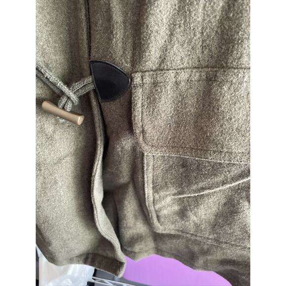 Xhilaration Women's Small Hooded Jacket Wool Rayon 1980s Toggle Button Olive - Picture 5 of 6